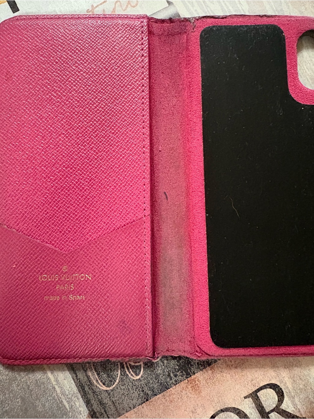 Louis Vuitton Brown Monogram Canvas Phone Case with Pink Trim - Picture 6 of 8